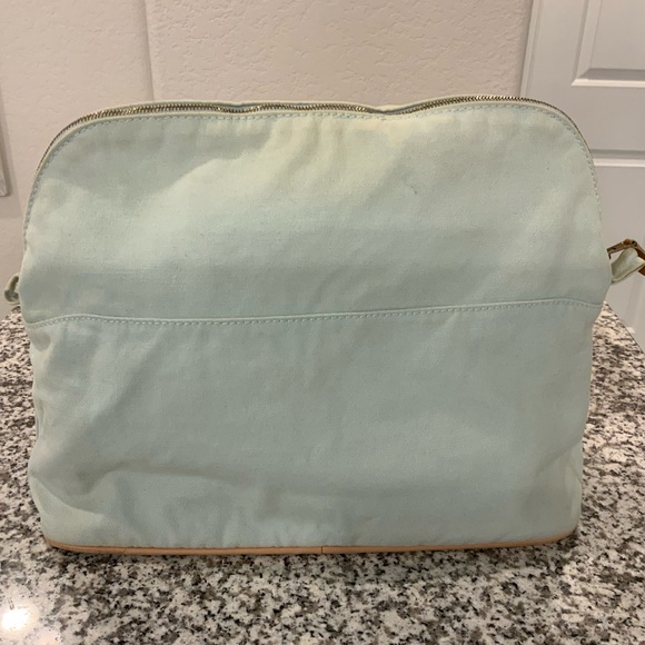 HERMES Mint Green Bolide Cotton Canvas Travel Zip Pouch - Picture 2 of 16